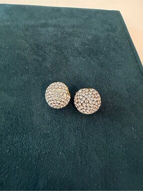 J. Crew Gold Pavé Crystal Dome Earrings